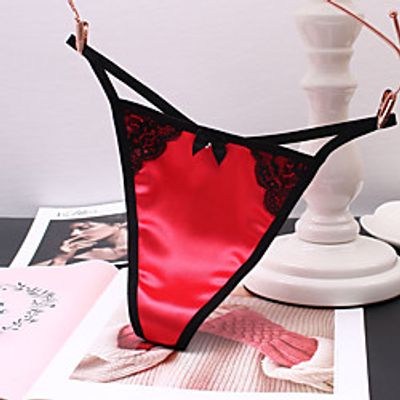 Women's 1 PC Lace G-strings  Thongs Panties - Plus Size Low Waist White Black Blue One-Size Lightinthebox