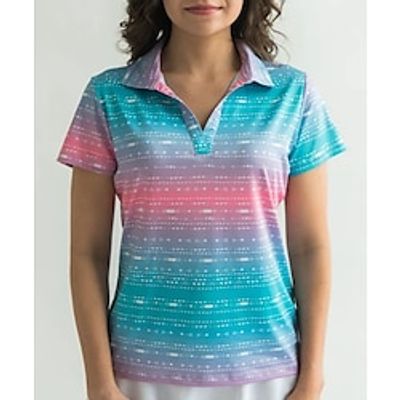 Women's Polo Shirt Golf Shirt Golf Clothes Breathable Quick Dry Soft Short Sleeve Top Regular Fit Geometry Printed Summer Spring Tennis Golf Badminton Lightinthebox