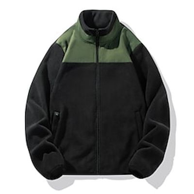 Men's Zip Hoodie Sweatshirt Pullover Navy Blue Standing Collar Color Block Patchwork Sports  Outdoor Streetwear Casual Big and Tall Essential Winter Fall Clothing Apparel Hoodies Sweatshirts  Long Lightinthebox