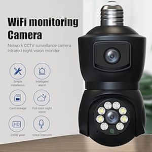 1080P 2.0MP Mini Camera Wireless WiFi Camera Detector - 1080P WiFi Camera with E27 Connector Motion Auto Tracking Two Way Audio Night Vision With Motion Detection Night VisionCar Cameras Surveill miniinthebox