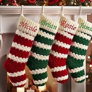 Christmas Stockings Cable Knit Xmas Stockings 18 Inches Large Fireplace Stockings For Family Holiday Christmas Decoration Lightinthebox