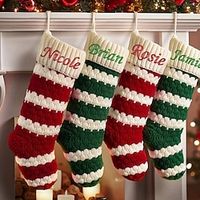 Christmas Stockings Cable Knit Xmas Stockings 18 Inches Large Fireplace Stockings For Family Holiday Christmas Decoration Lightinthebox - thumbnail