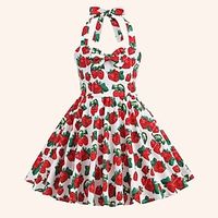 Retro Vintage 1950s Rockabilly Dress A-Line Dress Swing Dress Audrey Hepburn Women's Halloween Daily Wear Dress Lightinthebox