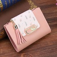 Fashion Tassels Short Wallet Bag for Women PU Leather Clutch Bags Cute Korean Card Holder Female Folding Small Coin Purse miniinthebox - thumbnail