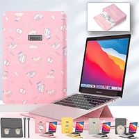 Laptop Sleeves 11.6 12 14 inch Compatible with Macbook Air Pro, HP, Dell, Lenovo, Asus, Acer, Chromebook Notebook Carrying Case Cover Waterpoof Shock Proof With Stand PU Leather Graphic for Travel Lightinthebox - thumbnail