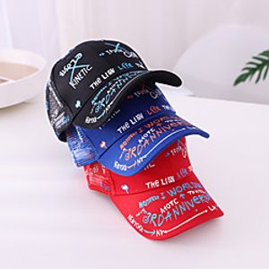 1pcs Kids  Toddler Unisex Active Birthday  Casual  Daily Wear Cartoon  Letter Stylish  Mesh  Hole Polyester Hats  Caps Black  Blue  Red S Lightinthebox