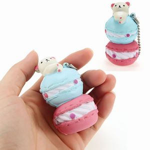 Squishy Macaroon Bear With Ball Chain Tag Phone Bag Strap Collection Gift Decor Soft Toy