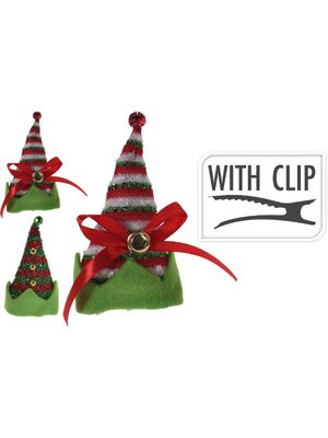 Homesmiths Christmas Elf Hat With Clip Assorted Design 1 Piece Per Pack