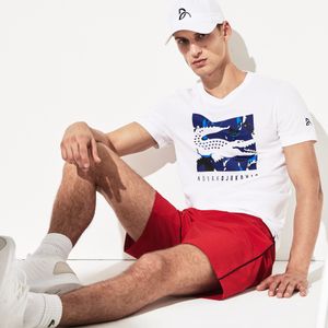 Men's Lacoste SPORT x Novak Djokovic Camouflage Croc Logo T-shirt