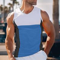 Men's Tank Top Vest Top Undershirt Sleeveless Shirt Color Block Crew Neck Outdoor Going out Sleeveless Clothing Apparel Fashion Designer Muscle Lightinthebox