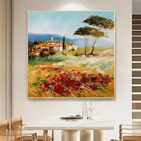 Handpainted Modern Abstract Landscaped Oil Painting Wall Art Sommerliche Toscana Flowers Canvas Paintings Kitchen Living Room Home Decor (No Frame) Lightinthebox