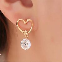 Drop Earrings Earrings Geometrical Heart Vintage Stylish Simple Luxury Sweet Earrings Jewelry Gold For Wedding Party Valentine's Day 1 Pair Lightinthebox - thumbnail