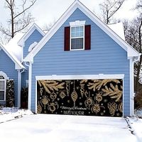 Christmas Gold Outdoor Garage Door Cover Xmas Banner Santa Claus Snowman Large Christmas Backdrop Decoration for Holiday Outdoor Garage Door Home Wall Decorations miniinthebox - thumbnail