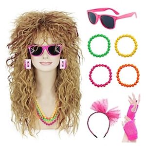 Womens 70s 80s Wig Curly Wigs for 70s 80s Costume Women Long Blonde Mixed Brown Curly Wavy Wig Mullet Rocker Wig Without Accessories  (Only Wigs) CJ031M Lightinthebox