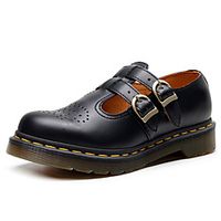 Women's Oxfords Flat Heel Round Toe Booties Ankle Boots Daily Work Leather Solid Colored Black miniinthebox - thumbnail