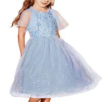 Girls Sequin Tulle Mesh Dress Ruffle Party Weeding Flower Shirred Tutu Dress 5-12 Lightinthebox