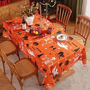 Rectangle Halloween Tablecloth Fall Table Decoration,Waterproof Wrinkle Resistant Washable Holiday Table Cloth, Home Decorative Table Cover for Party Kitchen Dining Room Indoor miniinthebox