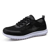 Men's Trainers Athletic Shoes Sporty Daily Outdoor Running Shoes Mesh Breathable Black  White Black Light Grey Spring Summer Lightinthebox - thumbnail