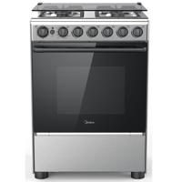 Midea 60 Cm Gas Cooker, With Full Safety, Auto Ignition, Rotisserie, Stainless Steel Finish - BME62058FFDD