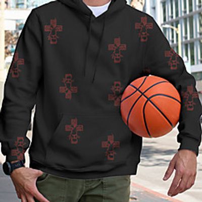 Men's Pullover Hoodie Sweatshirt Graphic Abstract Front Pocket Print Casual Daily Weekend 3D Print Casual Retro Hoodies Sweatshirts  Green White Black miniinthebox