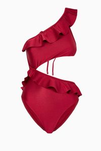 Poppy Cut Out Frill One-Piece Swimsuit