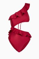 Poppy Cut Out Frill One-Piece Swimsuit - thumbnail