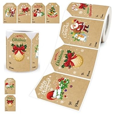 Christmas Gift Tags Stickers,Self Adhesive Gift Tags Stickers,Decorative Kraft Color Stickers for Holiday Presents,Gift Tags for Christmas Presents,Writable Label for Xmas Holiday Present Lightinthebox