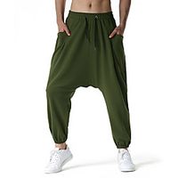 Men's Fashion Streetwear Active Jogger Bloomers Elastic Drawstring Design Pants Sports Outdoor Casual Solid Color Breathable Soft Mid Waist ArmyGreen Black Navy Blue S M L XL XXL miniinthebox - thumbnail