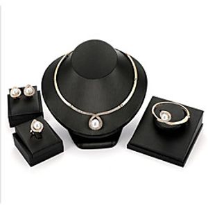 Women's Pearl Jewelry Set Geometrical Flower Fashion Earrings Jewelry Gold For Anniversary Party Evening Prom Festival 1 set miniinthebox