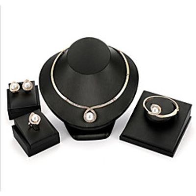 Women's Pearl Jewelry Set Geometrical Flower Fashion Earrings Jewelry Gold For Anniversary Party Evening Prom Festival 1 set miniinthebox