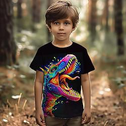 Boys 3D Animal Dinosaur Tee Short Sleeve Summer Active Tropical Animals Polyester Kids Toddler Big Kids(7years ) 3-12 Years Party Outdoor Casual Lightinthebox