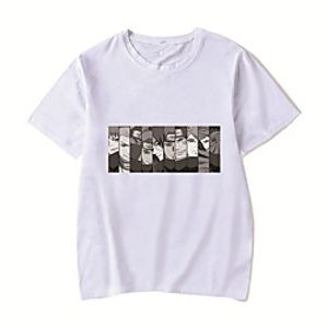 Men's Unisex Tee T shirt Hot Stamping Anime Graphic Prints Plus Size Naruto Print Short Sleeve Casual Tops Cotton Basic Designer Big and Tall White Black Red Lightinthebox