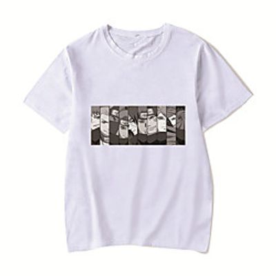 Men's Unisex Tee T shirt Hot Stamping Anime Graphic Prints Plus Size Naruto Print Short Sleeve Casual Tops Cotton Basic Designer Big and Tall White Black Red Lightinthebox