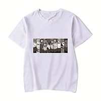 Men's Unisex Tee T shirt Hot Stamping Anime Graphic Prints Plus Size Naruto Print Short Sleeve Casual Tops Cotton Basic Designer Big and Tall White Black Red Lightinthebox - thumbnail