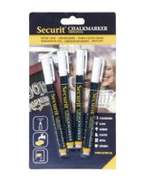 Securit Liquid Chalkmarker White Small 1-2mm Nib Pack of 4