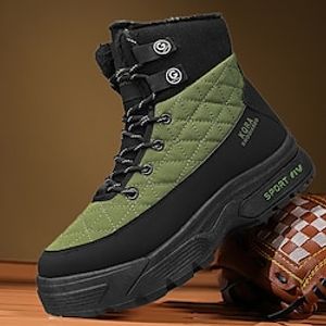 Men's Boots Tactical Boots Hiking Boots Winter Boots Walking Vintage Sporty Casual Outdoor Daily PU Tissage Volant Comfortable Booties / Ankle Boots Loafer Black Green Black Spring Fall miniinthebox