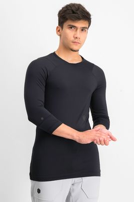 Mens Rush 3/4 Sleeves Active Tee Black Mens Rush 3/4 Sleeves Active Tee Black