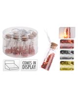 Homesmiths Christmas Bottle Glass With LED 3 Assorted Colors 1 Piece