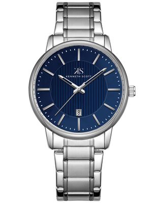 Kenneth Scott Men's Analog Blue Dial Watch - (K22028-sbsn)