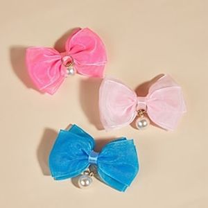 Spot Bow Hair Accessories Are Fashionable Simple And Versatile. Solid Pearl Clip Pet Dog Accessories With Small Flower Heads Lightinthebox