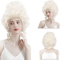Wig Platinum Blonde Beehive Wig 18th Century Baroque Wig for Women Lady Natural Synthetic Victorian Cosplay Party Costume Wig (Platinum Blonde) miniinthebox - thumbnail