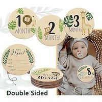 Adorable Wooden Milestone Cards - Perfect Baby Shower Gift for Boys  Girls - Perfect for Newborn Photography miniinthebox - thumbnail