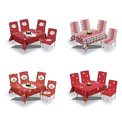 Christmas Santa Claus Tablecloth Rectangular, Waterproof and Oil-proof Table Cloth, Winter Christmas Decor Table Cover for Dining, Patry, Family miniinthebox