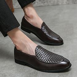 Men's Loafers Slip-Ons Comfort Loafers Walking Casual Daily Nappa Leather Breathable Booties / Ankle Boots Loafer Black Brown Spring Lightinthebox