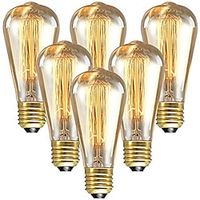 6pcs 3pcs Retro Dimmable Edison Bulb E27 40W Gold Spiral Filament ST64 Ampoule Lamp Incandescent Chandelier Decorative Lightin Lightinthebox