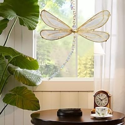 1pc Suncatcher Dragonfly Small Dazzle Fly Dragonfly Sun Catcher With Crystals Rainbow Maker Pendant Window Hanging Ornament Lightinthebox