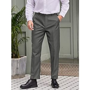 Men's Dress Pants Trousers Suit Pants Pocket Plain Comfort Breathable Formal Business Fashion Streetwear Black Blue Lightinthebox