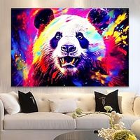 Animals Wall Art Canvas Colorful panda Prints and Posters Portrait Pictures Decorative Fabric Painting For Living Room Pictures No Frame miniinthebox