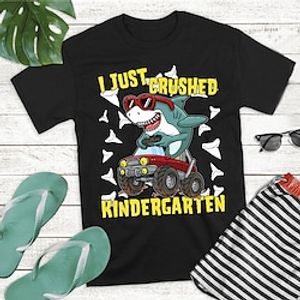 Kids Boys T shirt Short Sleeve 3D Print Cartoon Letter Animal Crewneck Green Black Rainbow Children Tops Spring Summer Active Fashion Daily Daily Outdoor Regular Fit 3-12 Years Lightinthebox