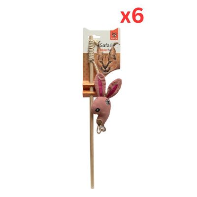 FOFOS Bunny Cat Wand Cat Toy (Pack Of 6)